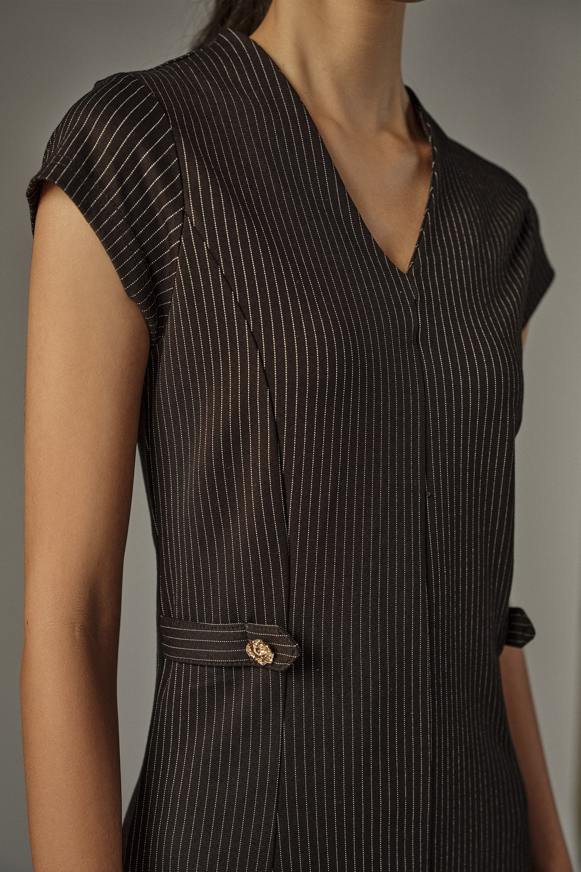 Miriam Black & White Striped Dress, Black, image 4